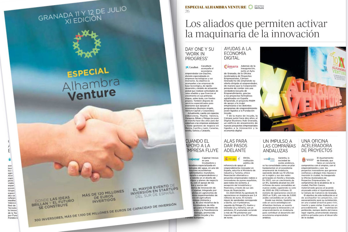 Portada del suplemento de Alhambra Venture en el periódico ABC