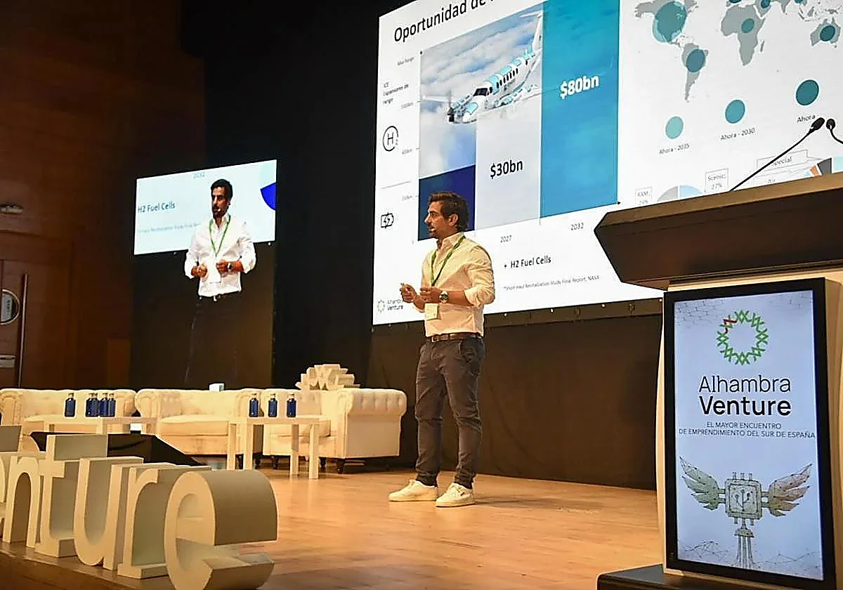 Un instante de la presentación de los pitches te tecnologías duales y defensa en el último Alhambra Venture. (Clara Cerezo)