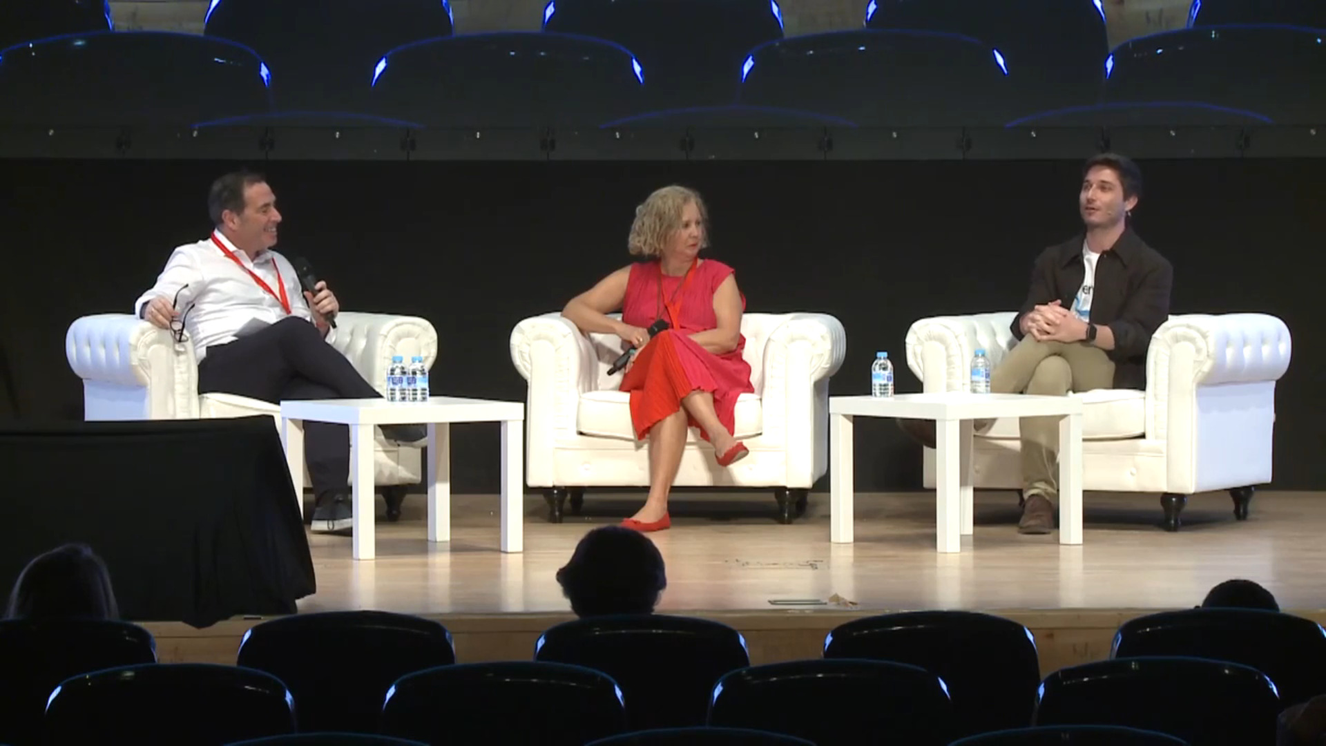 Chema Pina (Aptki), Pilar González Gotor (CDTI) e Ignacio Liñán (Enisa)