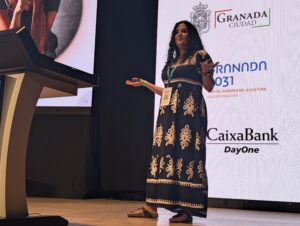 Instante de una de las presentaciones de las startups de salud finalistas en Alhambra Venture. (Elena Balboa)